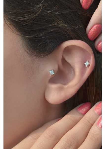 Kutup Yıldızı Piercing Helix Kıkırdak