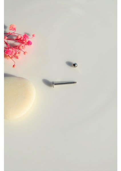 Top Uçlu Çelik Piercing Dudak Dil 12 mm Gümüş Renk modelleri