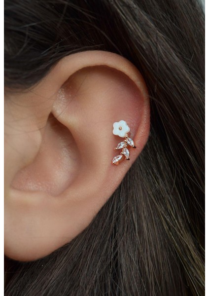 Rose Manolya Çiçek Piercing Helix Kıkırdak fiyatları