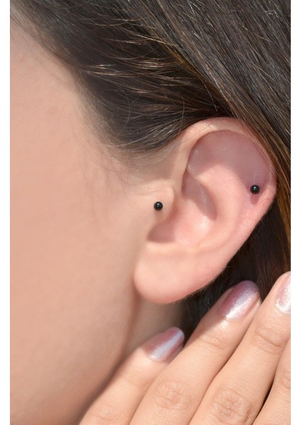 Siyah Çelik Top Piercing 8 mm