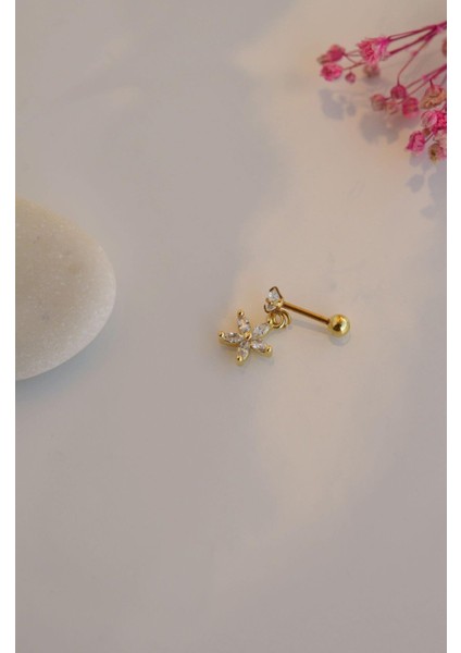 Gold Çiçek Sallantılı Piercing Helix Kıkırdak fiyatları