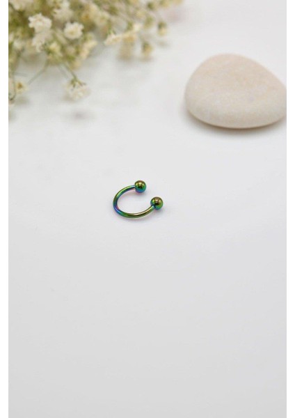 8 mm Hologram Çelik Top Uçlu Piercing Septum Kıkırdak fiyatları
