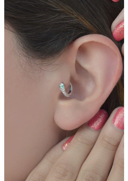 Yılan Halka Piercing Tragus Helix Kıkırdak Gümüş Renk fiyatları