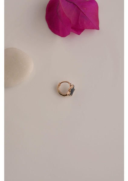 Siyah Yıldız Tragus Helix Piercing Mini Küpe modelleri