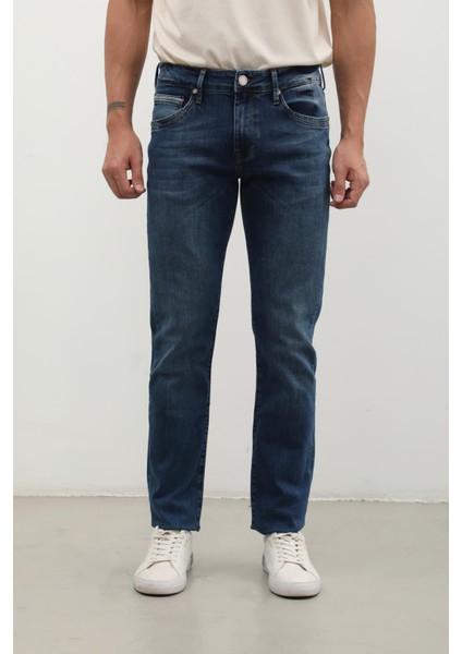 Erkek Regular Jean Pantolon Koyu Mavi