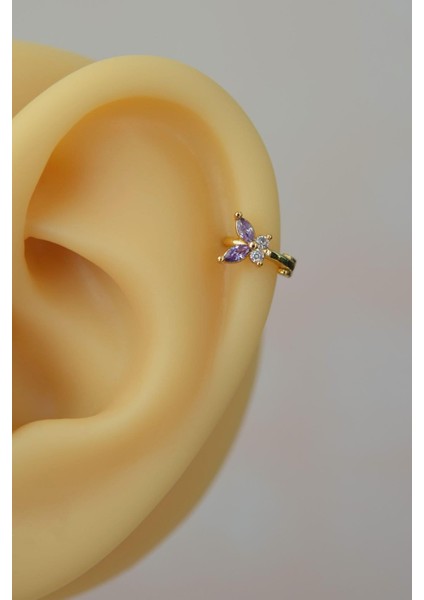 Kelebek Halka Piercing Tragus Helix Kıkırdak Küpesi