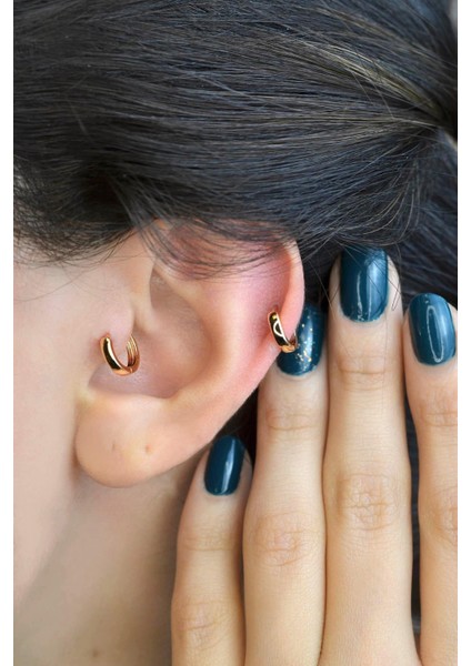 Düz Halka Piercing Tragus Helix Kıkırdak Küpesi