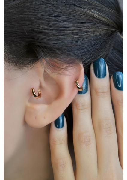 Düz Halka Piercing Tragus Helix Kıkırdak Küpesi