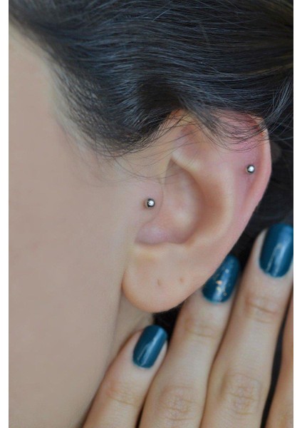 Gümüş Renk Çelik Top Piercing 8 mm