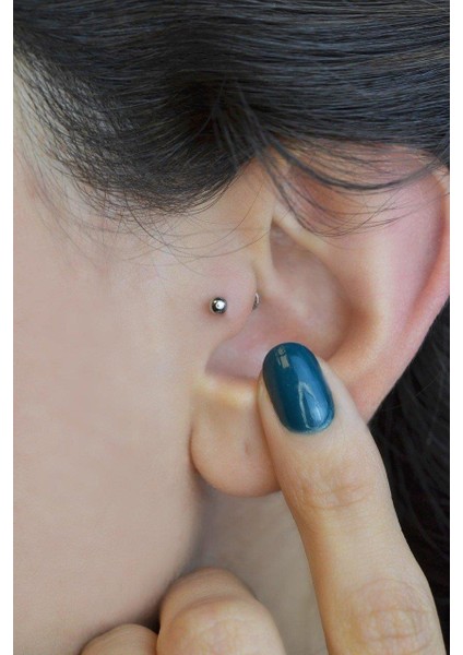 Gümüş Renk Çelik Top Piercing 8 mm modelleri