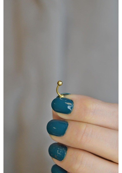 İki Ucu Top Çelik Piercing Kaş Helix Kıkırdak 6 mm Gold