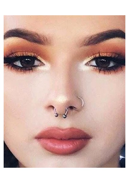 10 mm Hologram Çelik Top Uçlu Piercing Septum Helix Kıkırdak modelleri