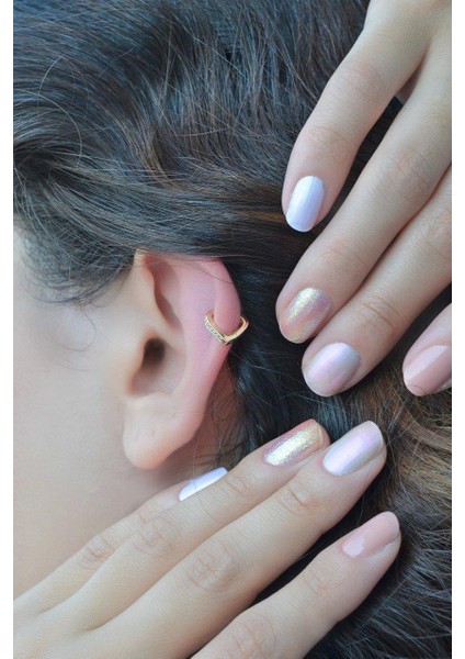 Kalp Model Taşlı Halka Piercing Tragus Helix Kıkırdak Küpesi modelleri
