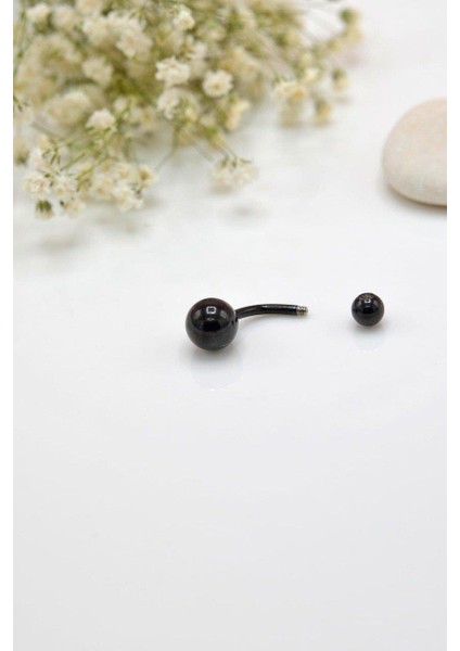 Top Çelik Göbek Piercing Siyah Renk fiyatları