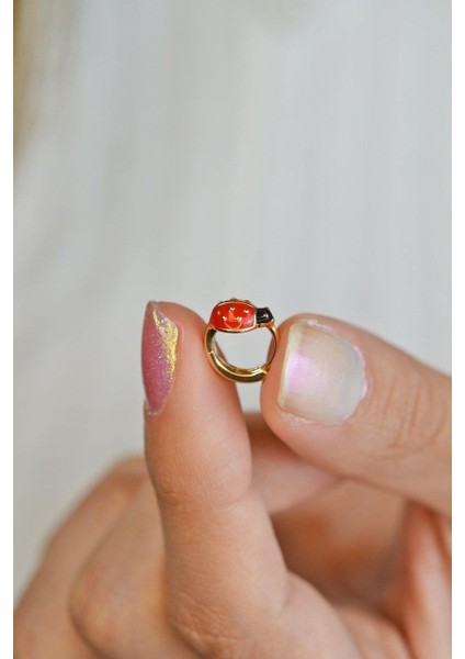 Uğur Böceği Halka Piercing Helix Kıkırdak Tıbbi Altın Kaplama 7 mm İç Çap fiyatları