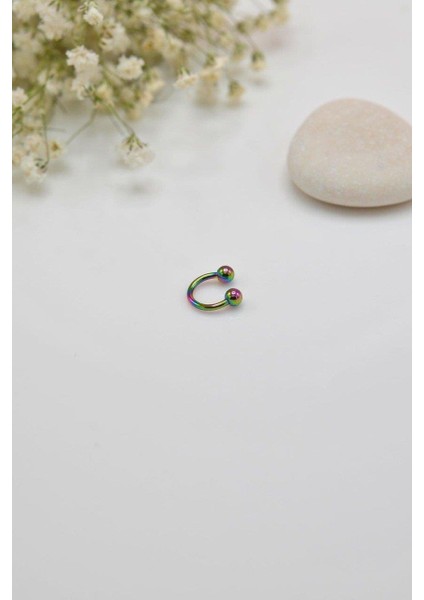 6 mm Hologram Çelik Top Uçlu Piercing Septum Kıkırdak fiyatları