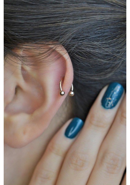 8 mm Rose Çelik Top Uçlu Piercing Septum Kıkırdak