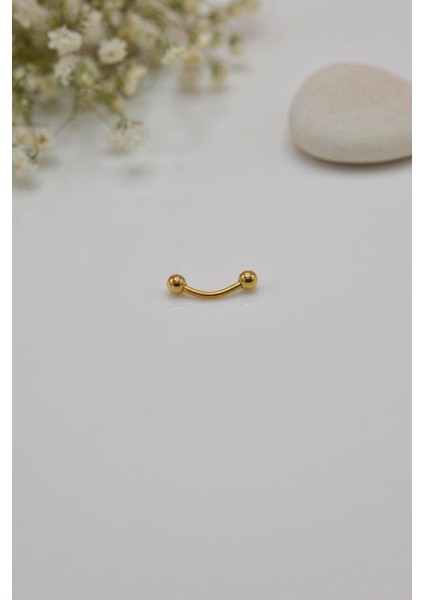 İki Ucu Top Çelik Piercing Kaş Helix Kıkırdak 8 mm Gold fiyatları