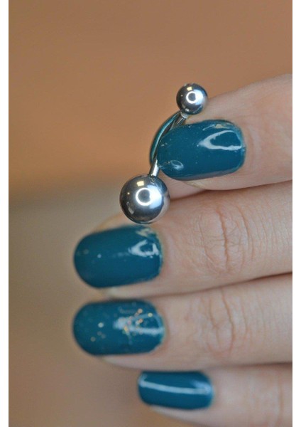 Top Çelik Göbek Piercing Gümüş Rengi