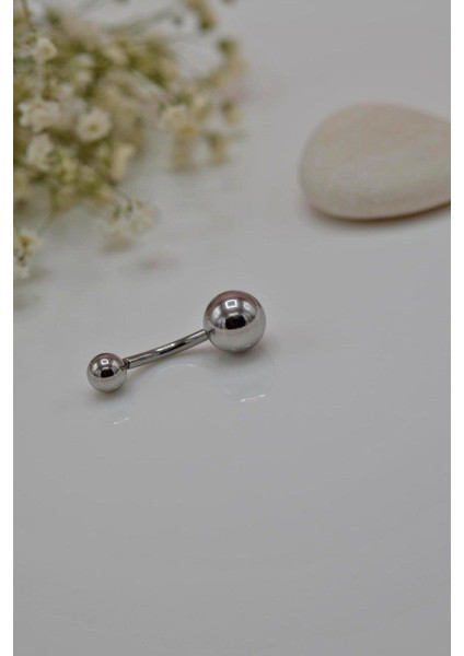 Top Çelik Göbek Piercing Gümüş Rengi