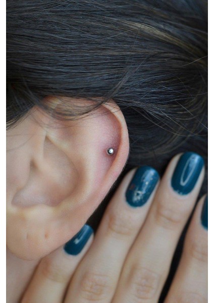 Iki Ucu Top Çelik Piercing Helix Kıkırdak 6 mm