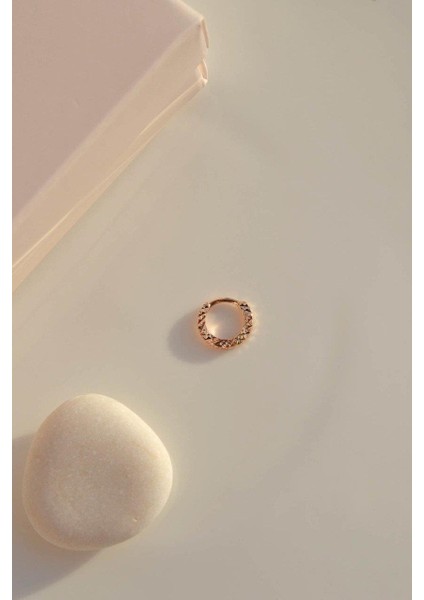 Lazer Kesim Altın Model Halka Tragus Helix Kıkırdak Piercing 8 mm fiyatları