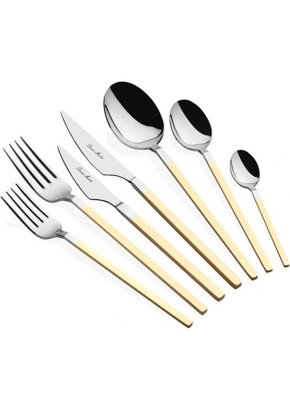 Carre Gold Dekorlu 42 Parça Çatal Kaşık Bıçak Seti