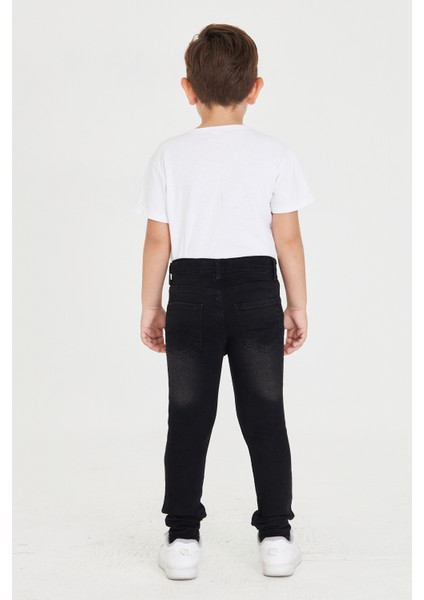 Erkek Çocuk Antrasit Dar Paça Jean Likralı Pantolon Beli Ayarlanabilir Lastikli Düğmeli LX321 modelleri