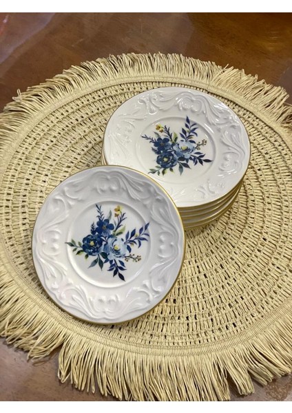 Rolyef Blue 6'lı Çay Tabak 13CM