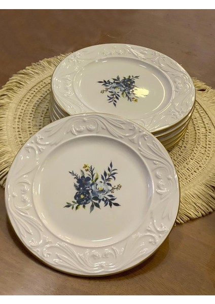 Rolyef Blue 6'lı Pasta Tabak 20CM