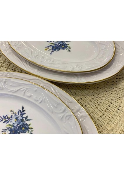 Rolyef Blue 4'lü Kayık Tabak fiyatları