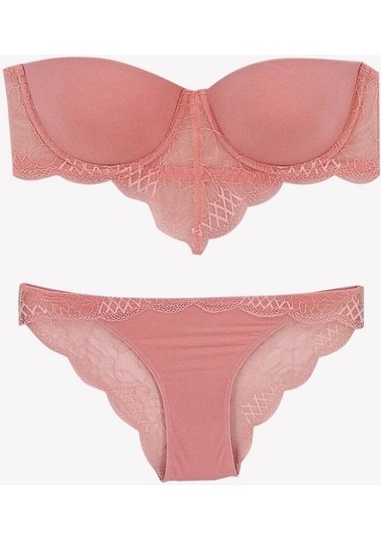 Kadın Dolgulu Straplez Sütyen Takımı