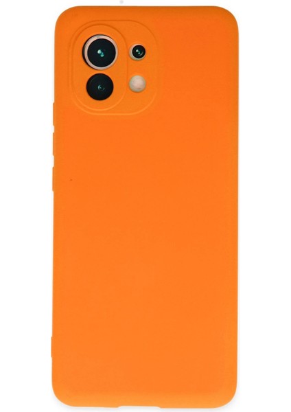 Xiaomi Mi 11 Kılıf Nano Içi Kadife Silikon - Turuncu Dpmah