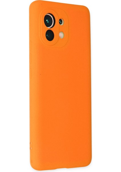 Xiaomi Mi 11 Kılıf Nano Içi Kadife Silikon - Turuncu Dpmah