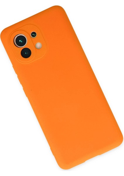 Xiaomi Mi 11 Kılıf Nano Içi Kadife Silikon - Turuncu Dpmah
