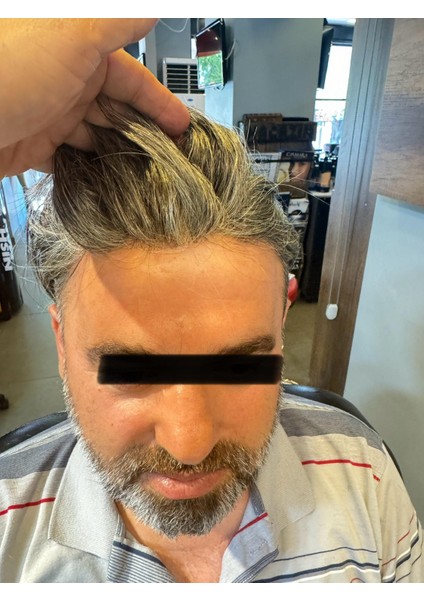 Protez Saç New Avusturya - 6x9 - Renk Gri ince Telli Her Yöne Taranabilen Alt Yapı %100 insan Saçı
