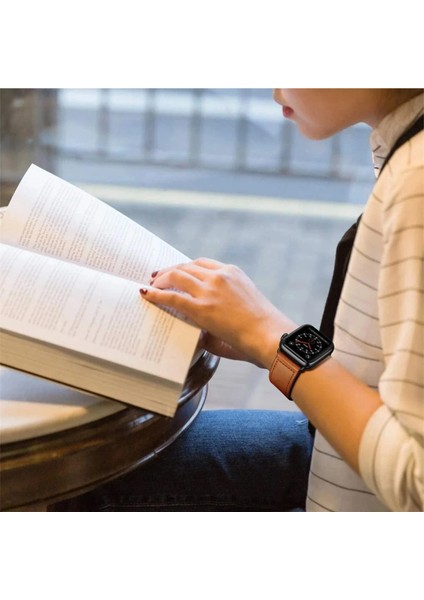 Apple Watch 42MM KR415 Luaz Deri Kordon - Kahverengi Dpmah indirimleri