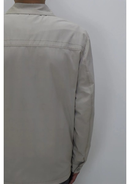 Fistan Store Erkek Ceket Yaka Klasik Kesim Rahat Kalıp Fermuar ve Çıtçıtlı Yazlık Mont