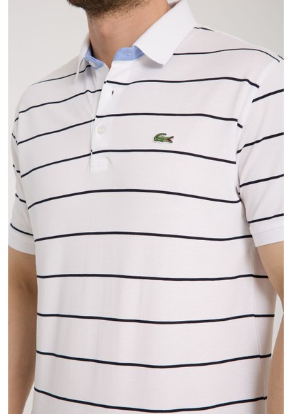 Polo Çizgili Beyaz Regular Fit