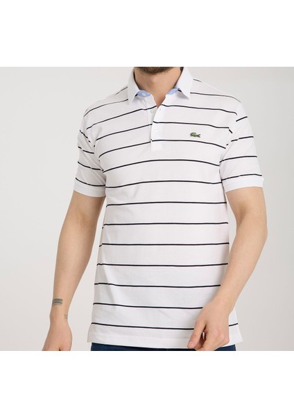 Polo Çizgili Beyaz Regular Fit