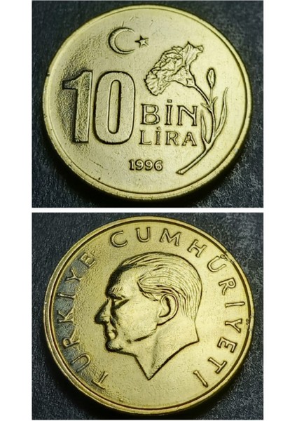 39963683A528BD342E 1996 Darphane Tedavül Setinden Çil 10BIN Eski Madeni Para