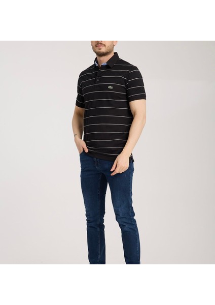 Polo Siyah Çizgili Regular Fit
