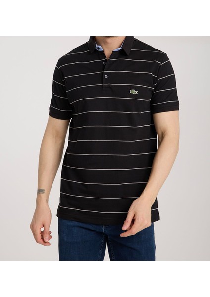 Polo Siyah Çizgili Regular Fit