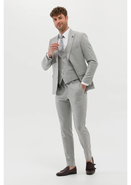 Erkek Ekstra Slim Fit Yelekli Takım Elbise 1603648
