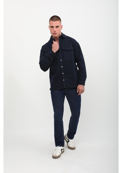 Erkek Oversize Jean Gömlek Lacivert fiyatları