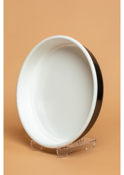 Velluto Nero Yuvarlak Emaye Siyah Fırın Tepsisi | Ebutay