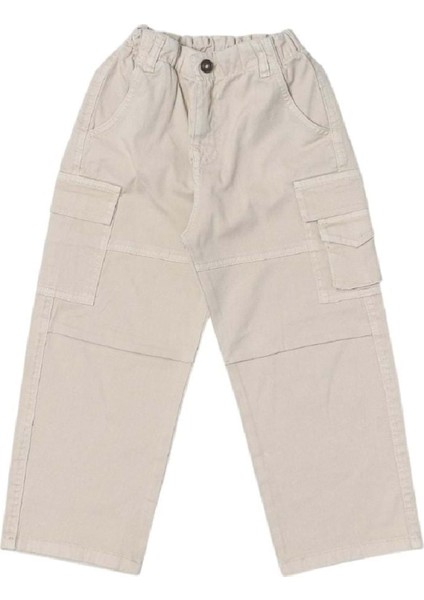 421651 Baggy Keten Pantolon 8Y,9Y,10Y,11Y Erkek - Krem - 8-9 Yaş