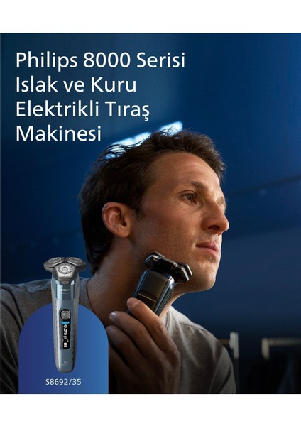 8000 Serisi Tıraş Makinesi S8692/35,SINEKKAYDI Tıraş,skin Iq Teknolojisi,ıslak ve Kuru