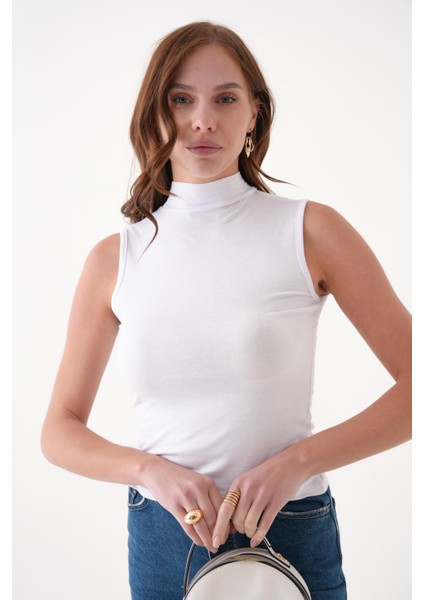 Kadın Krem Kolsuz Body / Bluz Tesettüre Uygun Q005K fırsatları