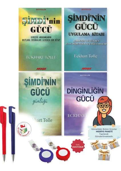 Maje Hediye+Eckhart Tolle 4 Kitap Set+Maje Hediye(Şimdi’nin-Günlüğü--Dinginliğin Gücü)